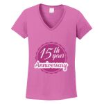 Women's Heavy Cotton 100% Cotton V Neck T Shirt Thumbnail