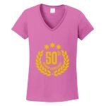 Women's Heavy Cotton 100% Cotton V Neck T Shirt Thumbnail