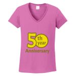 Women's Heavy Cotton 100% Cotton V Neck T Shirt Thumbnail