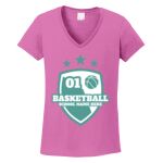 Women's Heavy Cotton 100% Cotton V Neck T Shirt Thumbnail