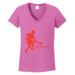 Women's Heavy Cotton 100% Cotton V Neck T Shirt Thumbnail
