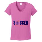Women's Heavy Cotton 100% Cotton V Neck T Shirt Thumbnail
