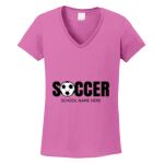 Women's Heavy Cotton 100% Cotton V Neck T Shirt Thumbnail