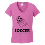 Women's Heavy Cotton 100% Cotton V Neck T Shirt Thumbnail