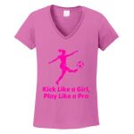 Women's Heavy Cotton 100% Cotton V Neck T Shirt Thumbnail