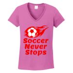 Women's Heavy Cotton 100% Cotton V Neck T Shirt Thumbnail