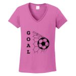 Women's Heavy Cotton 100% Cotton V Neck T Shirt Thumbnail