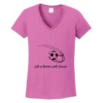 Women's Heavy Cotton 100% Cotton V Neck T Shirt Thumbnail
