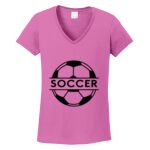 Women's Heavy Cotton 100% Cotton V Neck T Shirt Thumbnail