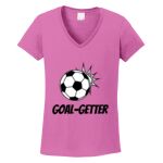 Women's Heavy Cotton 100% Cotton V Neck T Shirt Thumbnail