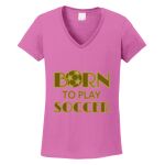 Women's Heavy Cotton 100% Cotton V Neck T Shirt Thumbnail
