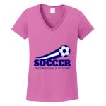 Women's Heavy Cotton 100% Cotton V Neck T Shirt Thumbnail