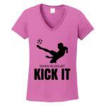 Women's Heavy Cotton 100% Cotton V Neck T Shirt Thumbnail