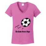 Women's Heavy Cotton 100% Cotton V Neck T Shirt Thumbnail