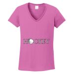 Women's Heavy Cotton 100% Cotton V Neck T Shirt Thumbnail