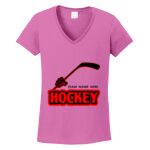 Women's Heavy Cotton 100% Cotton V Neck T Shirt Thumbnail