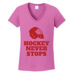 Women's Heavy Cotton 100% Cotton V Neck T Shirt Thumbnail