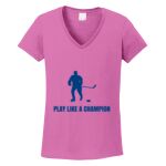 Women's Heavy Cotton 100% Cotton V Neck T Shirt Thumbnail