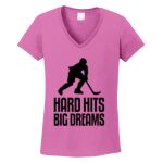 Women's Heavy Cotton 100% Cotton V Neck T Shirt Thumbnail