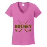 Women's Heavy Cotton 100% Cotton V Neck T Shirt Thumbnail
