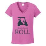 Women's Heavy Cotton 100% Cotton V Neck T Shirt Thumbnail