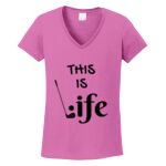 Women's Heavy Cotton 100% Cotton V Neck T Shirt Thumbnail