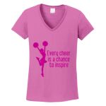 Women's Heavy Cotton 100% Cotton V Neck T Shirt Thumbnail