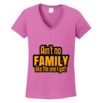 Women's Heavy Cotton 100% Cotton V Neck T Shirt Thumbnail