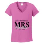 Women's Heavy Cotton 100% Cotton V Neck T Shirt Thumbnail