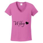 Women's Heavy Cotton 100% Cotton V Neck T Shirt Thumbnail