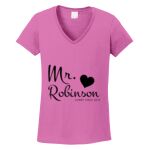 Women's Heavy Cotton 100% Cotton V Neck T Shirt Thumbnail