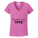 Women's Heavy Cotton 100% Cotton V Neck T Shirt Thumbnail