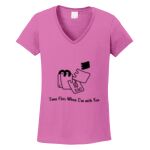 Women's Heavy Cotton 100% Cotton V Neck T Shirt Thumbnail