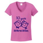 Women's Heavy Cotton 100% Cotton V Neck T Shirt Thumbnail
