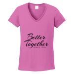 Women's Heavy Cotton 100% Cotton V Neck T Shirt Thumbnail