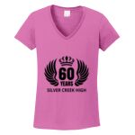 Women's Heavy Cotton 100% Cotton V Neck T Shirt Thumbnail