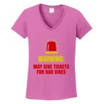 Women's Heavy Cotton 100% Cotton V Neck T Shirt Thumbnail