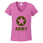 Women's Heavy Cotton 100% Cotton V Neck T Shirt Thumbnail