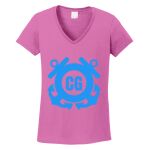 Women's Heavy Cotton 100% Cotton V Neck T Shirt Thumbnail