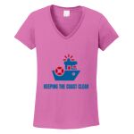 Women's Heavy Cotton 100% Cotton V Neck T Shirt Thumbnail
