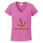 Women's Heavy Cotton 100% Cotton V Neck T Shirt Thumbnail