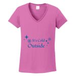 Women's Heavy Cotton 100% Cotton V Neck T Shirt Thumbnail