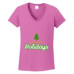 Women's Heavy Cotton 100% Cotton V Neck T Shirt Thumbnail
