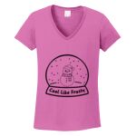 Women's Heavy Cotton 100% Cotton V Neck T Shirt Thumbnail