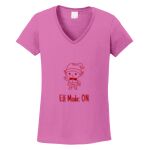 Women's Heavy Cotton 100% Cotton V Neck T Shirt Thumbnail