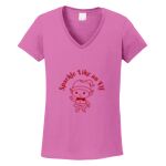 Women's Heavy Cotton 100% Cotton V Neck T Shirt Thumbnail